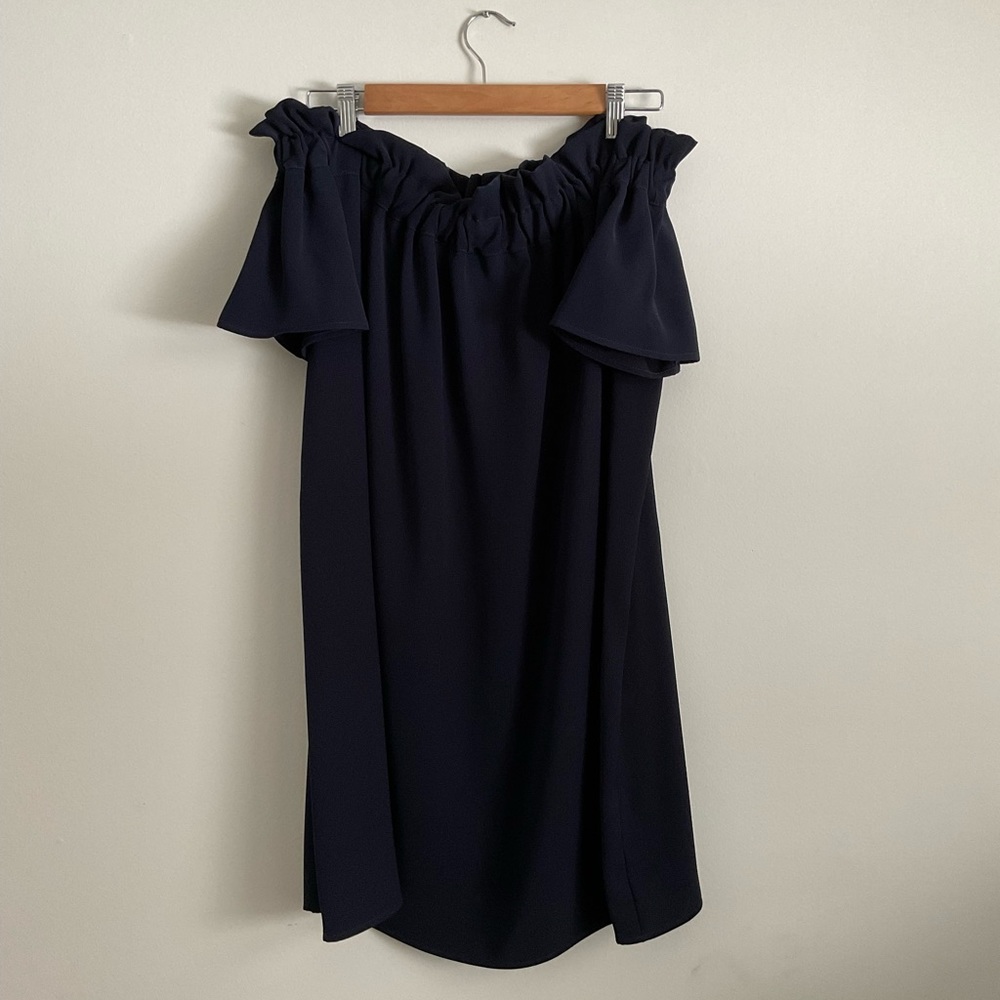 Off the shoulder navy dress